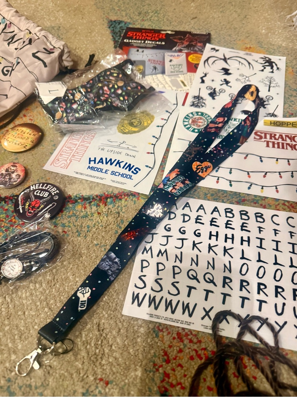 Stranger Things Large Collectible & Accessories Lot – Hawkins / Hellfire Club